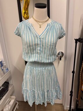 Rails Blue and White Striped Mini Dress